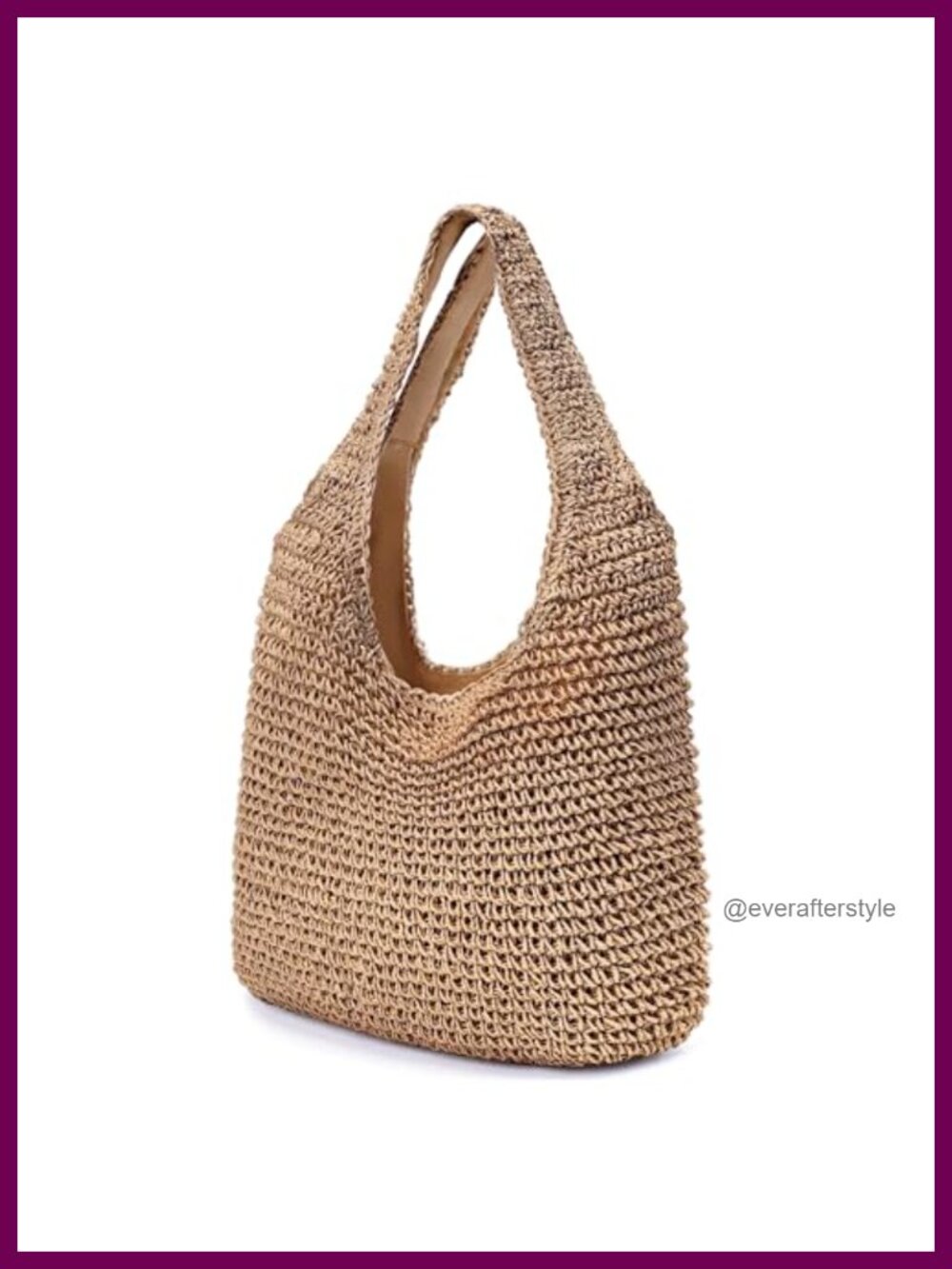 Handwoven Natural Straw Tote Bag Slouchy Shoulder Bag for Women Vacation Purse